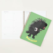 Cute grappige porcupine die banjo-cartoon speelt planner (Display)