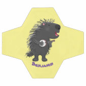 Cute grappige porcupine die banjo-cartoon speelt voetbal (Enkel)