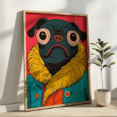 Cute Grappige Pugs Illustratie Grappige Hond Poster