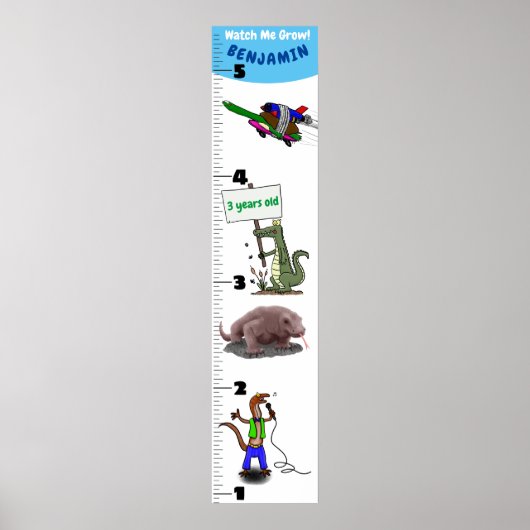 Cute grappige reptielen dieren cartoon poster (Voorkant)