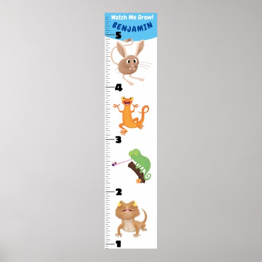 Cute grappige reptielen dieren cartoon poster (Voorkant)