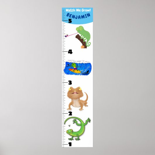 Cute grappige reptielen dieren cartoon poster (Voorkant)