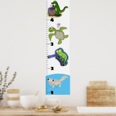 Cute grappige reptielen dieren cartoon poster (Keuken)