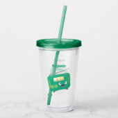 Cute grappige retro radio cartoon acryl drinkbeker (Achterkant)
