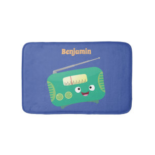 Cute grappige retro radio cartoon badmat