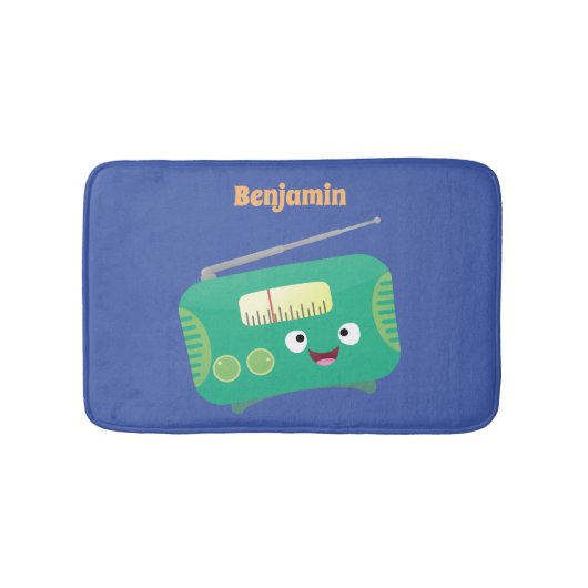 Cute grappige retro radio cartoon badmat (Voorkant)