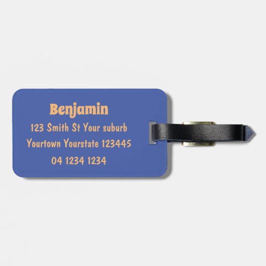 Cute grappige retro radio cartoon bagagelabel (Achterkant horizontaal)