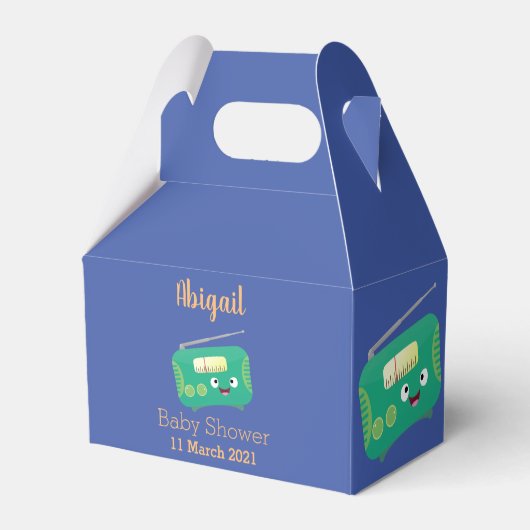 Cute grappige retro radio cartoon bedankdoosjes (Achterkant)