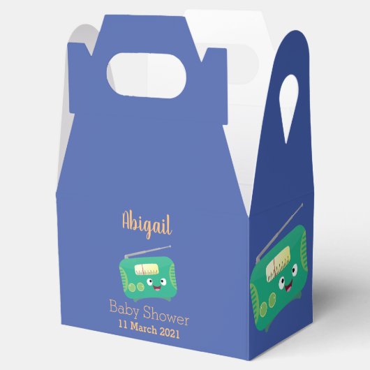 Cute grappige retro radio cartoon bedankdoosjes (Geopend)