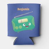 Cute grappige retro radio cartoon blikjeskoeler (Voorkant)