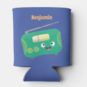 Cute grappige retro radio cartoon blikjeskoeler (Achterkant)