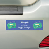 Cute grappige retro radio cartoon bumpersticker (Op auto)