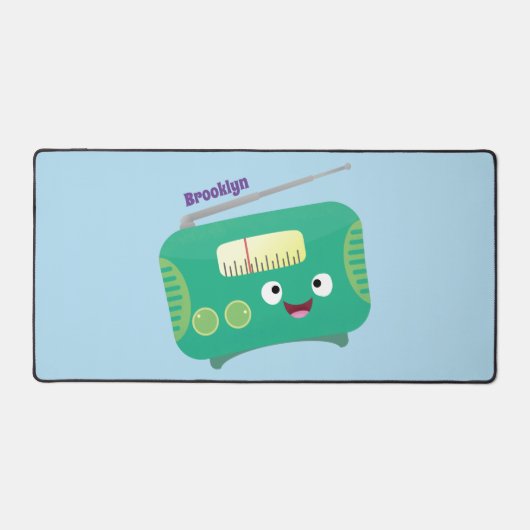 Cute grappige retro radio cartoon bureaumat (Voorkant)
