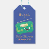 Cute grappige retro radio cartoon cadeaulabel (Achterkant)