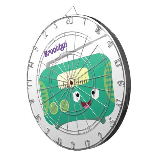 Cute grappige retro radio cartoon dartbord (Voorkant Rechts)