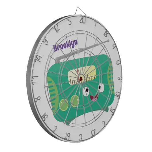 Cute grappige retro radio cartoon dartbord (Voorkant Links)