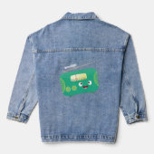 Cute grappige retro radio cartoon denim jacket (Achterkant)
