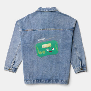 Cute grappige retro radio cartoon denim jacket