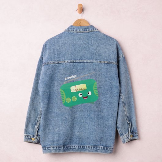 Cute grappige retro radio cartoon denim jacket (Hangar)