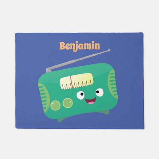 Cute grappige retro radio cartoon deurmat (Voorkant)