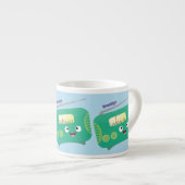 Cute grappige retro radio cartoon espresso kop (Voorkant rechts)