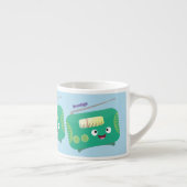 Cute grappige retro radio cartoon espresso kop (Rechts)