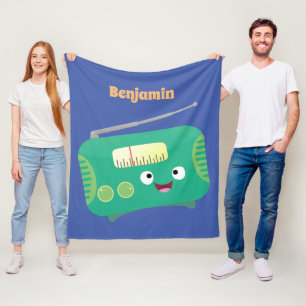 Cute grappige retro radio cartoon fleece deken