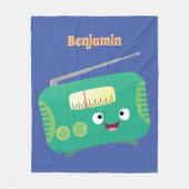 Cute grappige retro radio cartoon fleece deken (Voorkant)