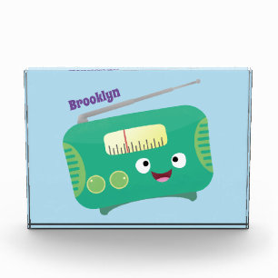 Cute grappige retro radio cartoon fotoblokken