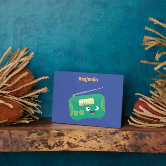 Cute grappige retro radio cartoon fotoplaat (Zijkant)