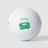 Cute grappige retro radio cartoon golfballen (Voorkant)