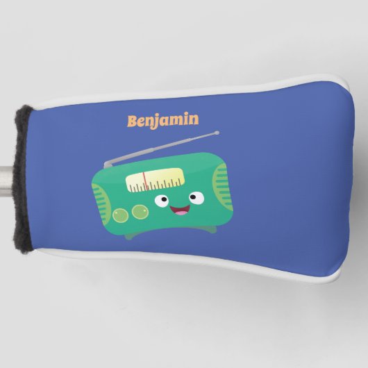 Cute grappige retro radio cartoon golfheadcover (Voorkant)