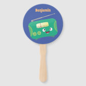 Cute grappige retro radio cartoon handwaaier (Achterkant)
