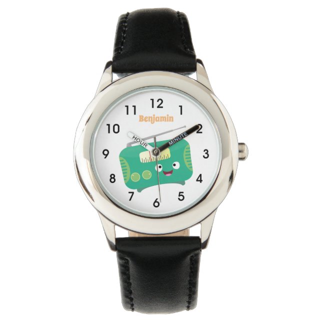 Cute grappige retro radio cartoon horloge (Voorkant)