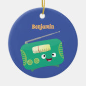 Cute grappige retro radio cartoon keramisch ornament (Voorkant)