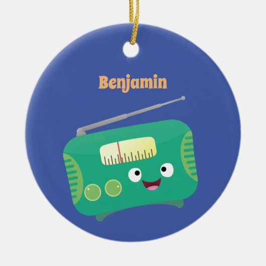 Cute grappige retro radio cartoon keramisch ornament (Voorkant)