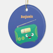 Cute grappige retro radio cartoon keramisch ornament (Links)