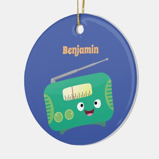 Cute grappige retro radio cartoon keramisch ornament (Links)