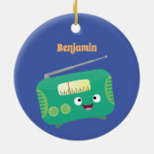 Cute grappige retro radio cartoon keramisch ornament (Achterkant)