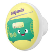 Cute grappige retro radio cartoon keramische knop (Rechts)