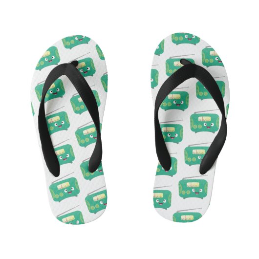Cute grappige retro radio cartoon kinder teenslippers (Voetbed)