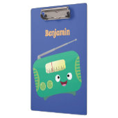 Cute grappige retro radio cartoon klembord (Links)
