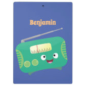 Cute grappige retro radio cartoon klembord (Achterkant)