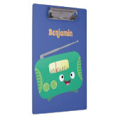 Cute grappige retro radio cartoon klembord (Rechts)