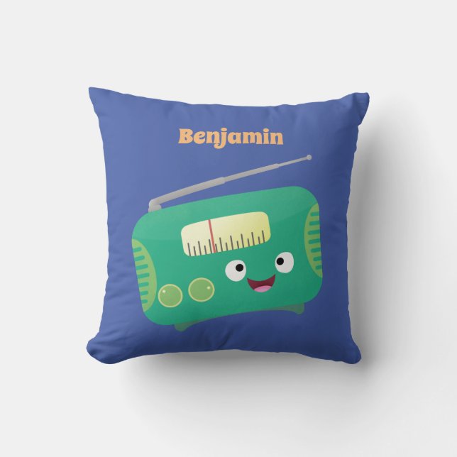 Cute grappige retro radio cartoon kussen (Voorkant)