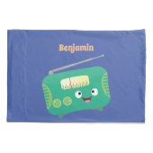 Cute grappige retro radio cartoon kussensloop (Achterkant)