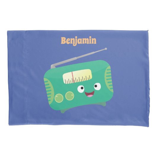 Cute grappige retro radio cartoon kussensloop (Voorkant)