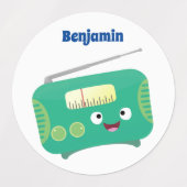 Cute grappige retro radio cartoon labels (Design 2)