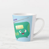 Cute grappige retro radio cartoon latte mok (Rechts)