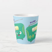 Cute grappige retro radio cartoon latte mok (Voorkant)